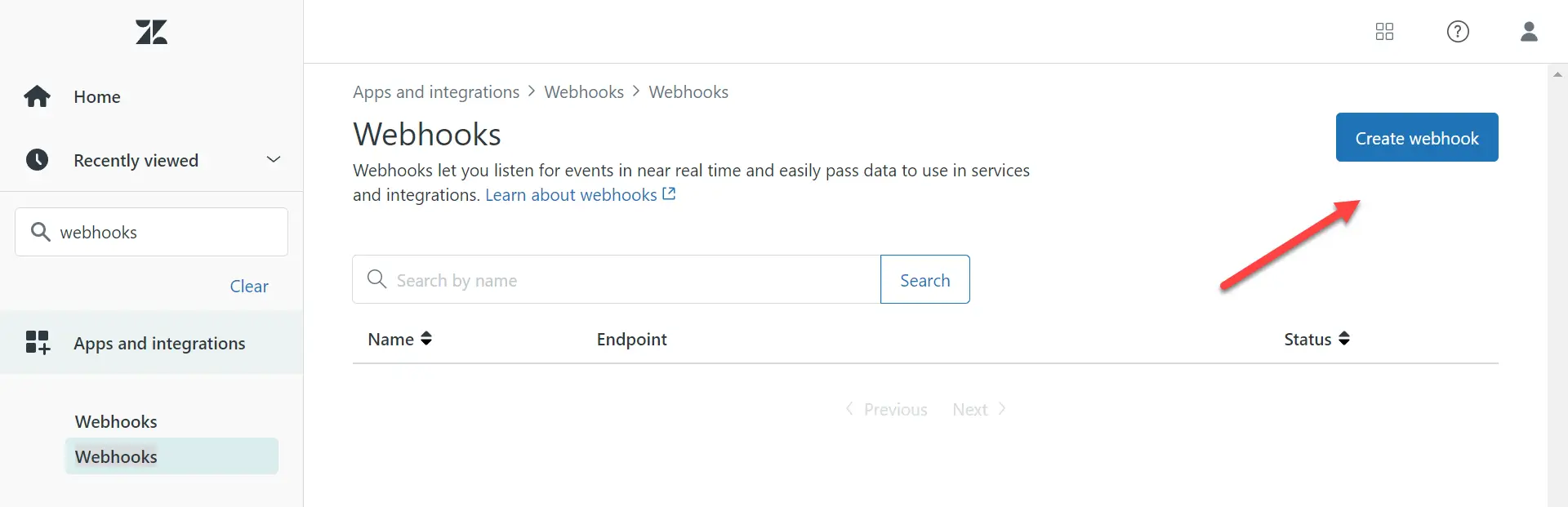 Zendesk Create Webhook
